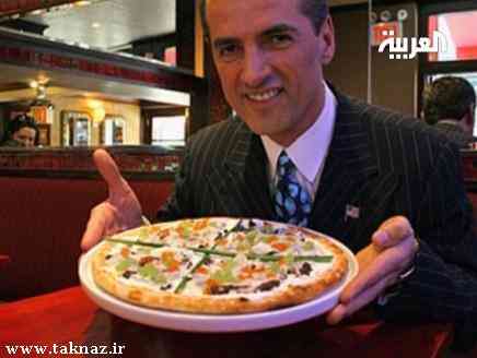 پیتزا يك ميليون توماني در يك رستوران !+ عکس