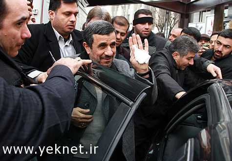 احمدی‌نژاد وقالیباف در مراسم تشییع شهدا+تصاویر
