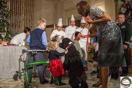  دسته گلی که سگ اوباما در جشن به آب داد+تصاویر