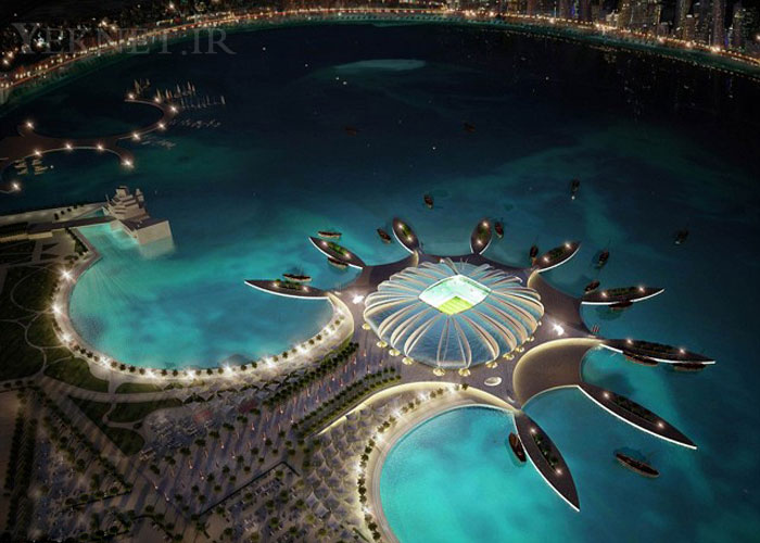 استاديوم دوحه بندر با ظرفيت 44 950 تماشاگر ، ورزشگاه مشرف به شبه جزیره مصنوعی