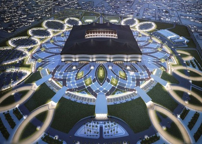 ورزشگاه "خانه"در شهرستان الخور ، و طراحی آن نشان دهنده فرهنگ و میراث از جمعیت کویر ، با ظرفیت 60 هزار تماشاگر
