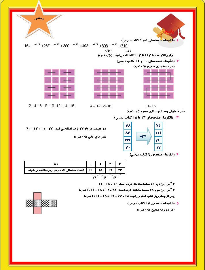 نمونه سوال ریاضی سوم ابتدایی صفحه 10