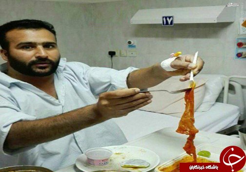 |عکس| پیداشدن دستکش در غذای بیمارستان