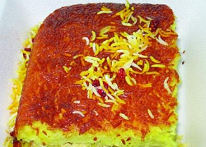 نحوه درست کردن ته چین زعفرانی برنج با مرغ