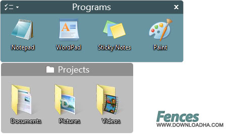 طبقه بندی آیکون های دسکتاپ Stardock Fences 2.11.610