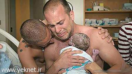 تولد يك نوزاد از همجنس گرايي دو مرد /عكس