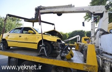عكس/ تصادف شديد در راهپيمايي قدس