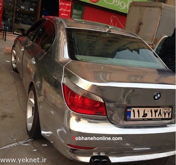BMW استثنایی در تهران با بدنه کروم (عكس)