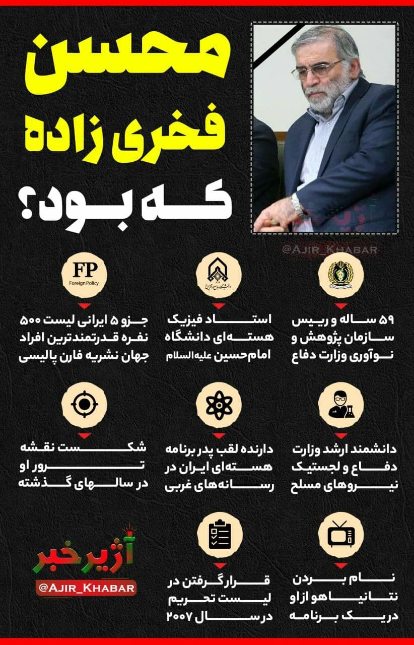 محسن فخریزاده که بود؟ + اینفوگرافی
