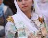 تصاوير/ آرایش عجيب عروس های بلغاری