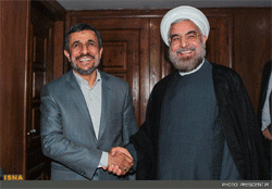 دیدار احمدی‌نژاد با روحانی 