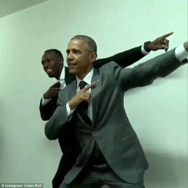 تقلید اوباما از دونده مشهور(عکس)